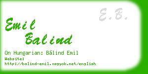 emil balind business card